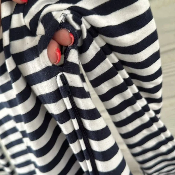 Modcloth Black and Blue Striped Long Sleeve Dress - Picture 6 of 11